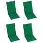 Sillas de jardín 4 uds madera maciza de teca con cojines verdes de vidaXL, Sillas de jardín - Ref: Foro24-3065535, Precio: 50...