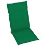 Sillas de jardín 4 uds madera maciza de teca con cojines verdes de vidaXL, Sillas de jardín - Ref: Foro24-3065535, Precio: 50...