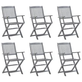 Sillas plegables de jardín 6 unidades madera maciza de acacia de vidaXL, Sillas de jardín - Ref: Foro24-3065519, Precio: 263,...