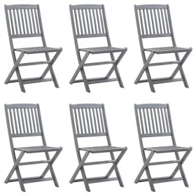 Folding garden chairs 6 units solid acacia wood by vidaXL, Garden chairs - Ref: Foro24-3065520, Price: 291,86 €, Discount: %