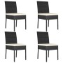 Conjunto de comedor de jardín 5 piezas ratán sintético negro de vidaXL, Conjuntos de jardín - Ref: Foro24-3065694, Precio: 32...