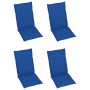 Sillas de jardín 4 uds madera de teca con cojines azul royal de vidaXL, Sillas de jardín - Ref: Foro24-3065540, Precio: 500,6...