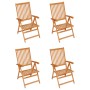 Sillas de jardín 4 uds madera de teca con cojines gris taupe de vidaXL, Sillas de jardín - Ref: Foro24-3065538, Precio: 516,3...