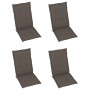Sillas de jardín 4 uds madera de teca con cojines gris taupe de vidaXL, Sillas de jardín - Ref: Foro24-3065538, Precio: 516,3...