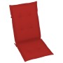 Sillas de jardín 4 unidades madera maciza de teca cojines rojos de vidaXL, Sillas de jardín - Ref: Foro24-3065536, Precio: 53...