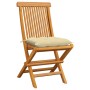 Sillas de jardín 6 uds madera de teca con cojines blanco crema de vidaXL, Sillas de jardín - Ref: Foro24-3065607, Precio: 400...