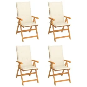 Garden chairs 4 pcs solid teak wood with cream cushions by vidaXL, Garden chairs - Ref: Foro24-3065532, Price: 504,55 €, Disc...