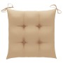 Sillas de jardín 4 uds madera maciza de teca con cojines beige de vidaXL, Sillas de jardín - Ref: Foro24-3065635, Precio: 395...