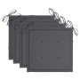 Sillas de jardín 4 uds madera teca con cojines gris antracita de vidaXL, Sillas de jardín - Ref: Foro24-3065617, Precio: 395,...