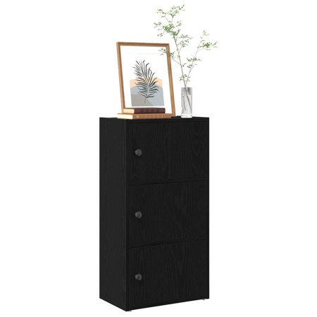 Librería de madera contrachapada roble negro 40x24x77 cm en Librerías y estanterías | Comprar online en Foru.es