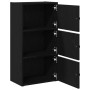 Librería de madera contrachapada roble negro 40x24x77 cm en Librerías y estanterías | Comprar online en Foru.es