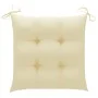 Sillas de jardín 4 uds madera teca con cojines crema blanco de vidaXL, Sillas de jardín - Ref: Foro24-3065634, Precio: 357,01...