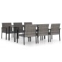 Juego de comedor para jardín 7 piezas ratán sintético gris de vidaXL, Conjuntos de jardín - Ref: Foro24-3065715, Precio: 418,...