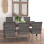 Juego de comedor para jardín 7 piezas ratán sintético gris de vidaXL, Conjuntos de jardín - Ref: Foro24-3065703, Precio: 494,...