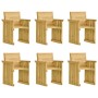 Set de comedor jardín 7 pzas con cojines madera pino impregnada de vidaXL, Conjuntos de jardín - Ref: Foro24-3065736, Precio:...
