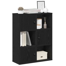 Librería de madera contrachapada roble negro 60x24x76,5 cm en Librerías y estanterías | Comprar online en Foru.es
