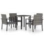 Juego de comedor para jardín 5 piezas ratán sintético gris de vidaXL, Conjuntos de jardín - Ref: Foro24-3065712, Precio: 250,...