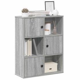 Estantería madera de ingeniería gris sonoma 60x24x76,5 cm en Librerías y estanterías | Comprar online en Foru.es