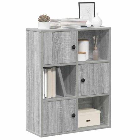 Estantería madera de ingeniería gris sonoma 60x24x76,5 cm en Librerías y estanterías | Comprar online en Foru.es