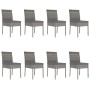 Juego de comedor para jardín 9 piezas ratán sintético gris de vidaXL, Conjuntos de jardín - Ref: Foro24-3065704, Precio: 613,...