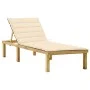 Sun lounger with cream cushion made of impregnated pine wood. by vidaXL, Loungers - Ref: Foro24-3065851, Price: 131,65 €, Dis...