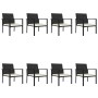 Conjunto de comedor de jardín 9 piezas ratán sintético negro de vidaXL, Conjuntos de jardín - Ref: Foro24-3065710, Precio: 52...