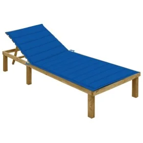 Liege mit Kissen aus königsblau imprägniertem Kiefernholz von vidaXL, Liegen - Ref: Foro24-3065829, Preis: 127,20 €, Rabatt: %
