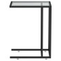 Mesa auxiliar de ordenador vidrio transparente negro 50x35x65cm de vidaXL, Mesas auxiliares - Ref: Foro24-331650, Precio: 46,...