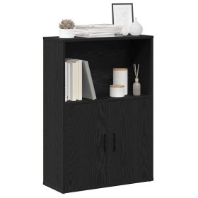 Librería de madera contrachapada roble negro 60x24x85 cm en Librerías y estanterías | Comprar online en Foru.es
