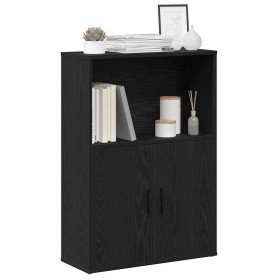 Librería de madera contrachapada roble negro 60x24x85 cm en Librerías y estanterías | Comprar online en Foru.es