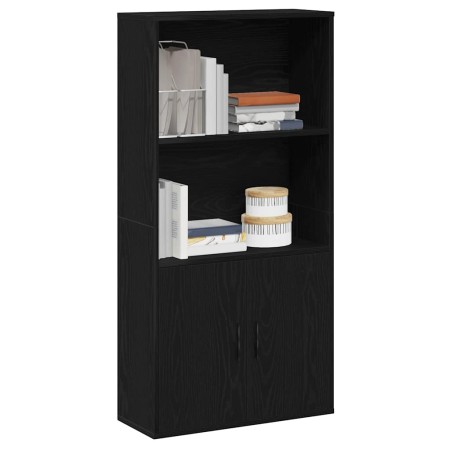 Estantería de madera de ingeniería roble negro 60x24x120 cm en Librerías y estanterías | Comprar online en Foru.es