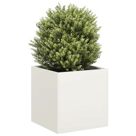 Jardinera de acero laminado en frío blanco 40x40x40 cm en Macetas y jardineras | Comprar online en Foru.es