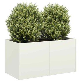 Jardinera de acero laminado en frío blanco 80x40x40 cm en Macetas y jardineras | Comprar online en Foru.es