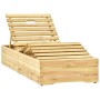 Tumbona de jardín con mesa y cojín de madera de pino impregnada de vidaXL, Tumbonas - Ref: Foro24-3065954, Precio: 189,01 €, ...