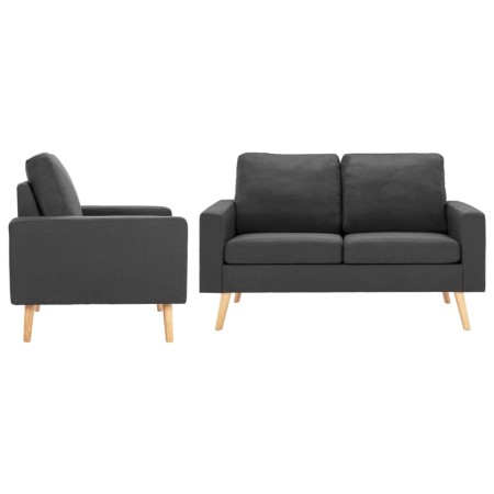 Juego de sofás de 2 piezas de tela gris oscuro de vidaXL, Sofás - Ref: Foro24-3056615, Precio: 416,11 €, Descuento: %