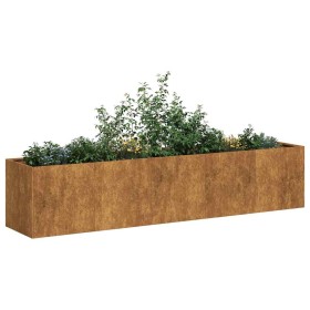 Jardinera oxidada 200x40x40 cm acero corten en Macetas y jardineras | Comprar online en Foru.es