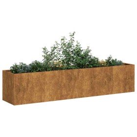 Jardinera oxidada 200x40x40 cm acero corten en Macetas y jardineras | Comprar online en Foru.es