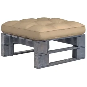Otomana de jardín de palets madera de pino impregnada gris de vidaXL, Sofás modulares de exterior - Ref: Foro24-3066412, Prec...