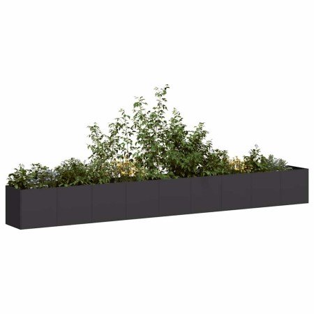 Jardinera de acero laminado en frío negro 360x40x40 cm en Macetas y jardineras | Comprar online en Foru.es
