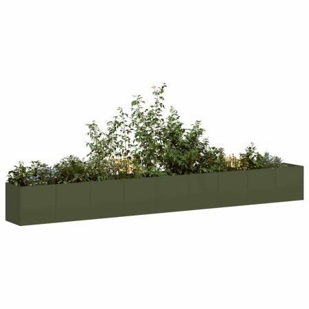 Jardinera de acero laminado en frío verde oliva 360x40x40 cm en Macetas y jardineras | Comprar online en Foru.es