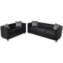 Black artificial leather 2 and 3 seater sofa set by vidaXL, Sofas - Ref: Foro24-272178, Price: 594,44 €, Discount: %