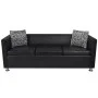 Black artificial leather 2 and 3 seater sofa set by vidaXL, Sofas - Ref: Foro24-272178, Price: 594,44 €, Discount: %