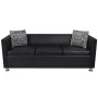 Conjunto de sofás de 2 y 3 plazas de cuero artificial negro de vidaXL, Sofás - Ref: Foro24-272178, Precio: 581,62 €, Descuent...