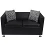 Black artificial leather 2 and 3 seater sofa set by vidaXL, Sofas - Ref: Foro24-272178, Price: 594,44 €, Discount: %