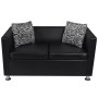 Conjunto de sofás de 2 y 3 plazas de cuero artificial negro de vidaXL, Sofás - Ref: Foro24-272178, Precio: 581,62 €, Descuent...