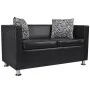 Black artificial leather 2 and 3 seater sofa set by vidaXL, Sofas - Ref: Foro24-272178, Price: 594,44 €, Discount: %