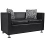 Conjunto de sofás de 2 y 3 plazas de cuero artificial negro de vidaXL, Sofás - Ref: Foro24-272178, Precio: 581,62 €, Descuent...
