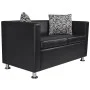 Black artificial leather 2 and 3 seater sofa set by vidaXL, Sofas - Ref: Foro24-272178, Price: 594,44 €, Discount: %