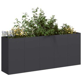 Jardinera de acero laminado en frío negro 200x40x80 cm en Macetas y jardineras | Comprar online en Foru.es