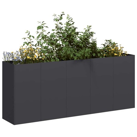 Jardinera de acero laminado en frío negro 200x40x80 cm en Macetas y jardineras | Comprar online en Foru.es